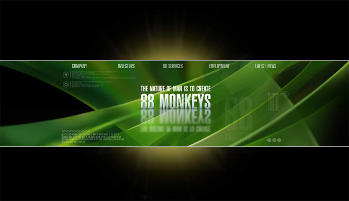 промо-страница для съемочной студии «88 Monkeys».