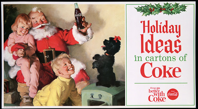 1964 год, Haddon Sundblom рекламный плакат для Кока-Колы.